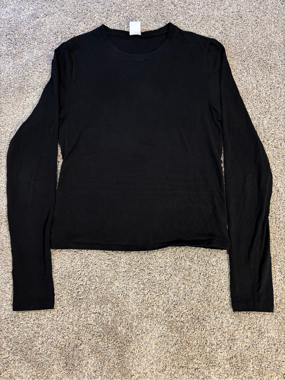 Aritzia Homestretch Women’s Black Crew Neck Knit Stretch Long Sleeve Tee M Fall